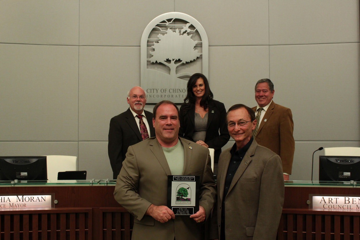Assemblyman Curt Hagman Accepts City Tile